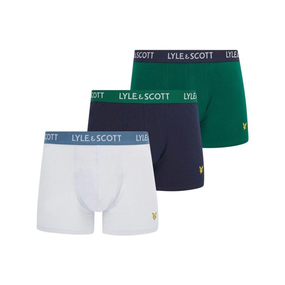 Lyle & Scott Mens Barclay Boxer Shorts (Pack of 3) / Blue/Green